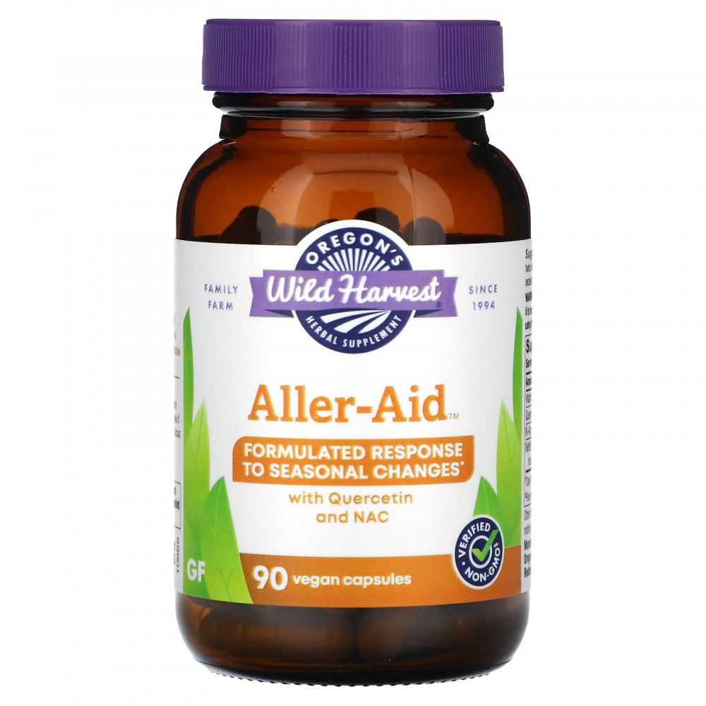 Oregon's Wild Harvest, Aller-Aid with Quercetin and NAC, 90 Vegan Capsules в Москве - eco-herb.ru | изображение Oregon's Wild Harvest, Aller-Aid with Quercetin and NAC, 90 Vegan Capsules в Москве - eco-herb.ru | фото