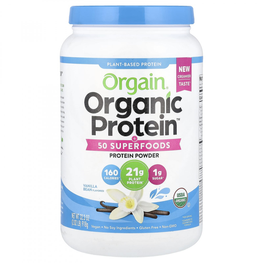 Orgain, Organic Protein™ + 50 суперфудов в порошке, со вкусом бобов ванили, 918 г (2,02 фунта) в Москве - eco-herb.ru | изображение Orgain, Organic Protein™ + 50 суперфудов в порошке, со вкусом бобов ванили, 918 г (2,02 фунта) в Москве - eco-herb.ru | фото