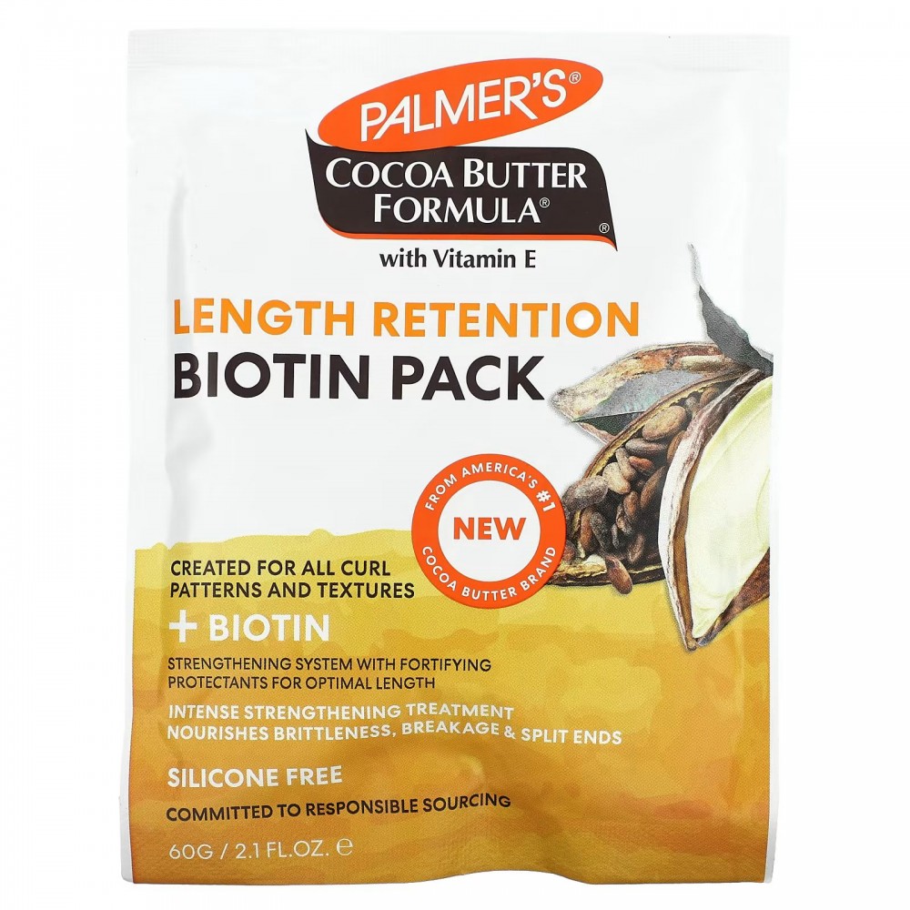 Palmers, Cocoa Butter Formula with Vitamin E, Length Retention Biotin Pack, 2.1 fl oz (60 g) в Москве - eco-herb.ru | фото