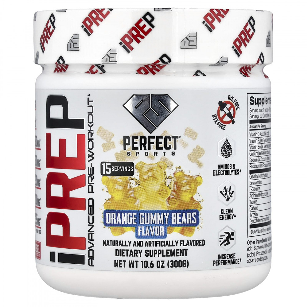 PERFECT Sports, iPrep, Advanced Pre-Workout, апельсиновые мармеладки, 300 г (10,6 унции) в Москве - eco-herb.ru | изображение PERFECT Sports, iPrep, Advanced Pre-Workout, апельсиновые мармеладки, 300 г (10,6 унции) в Москве - eco-herb.ru | фото