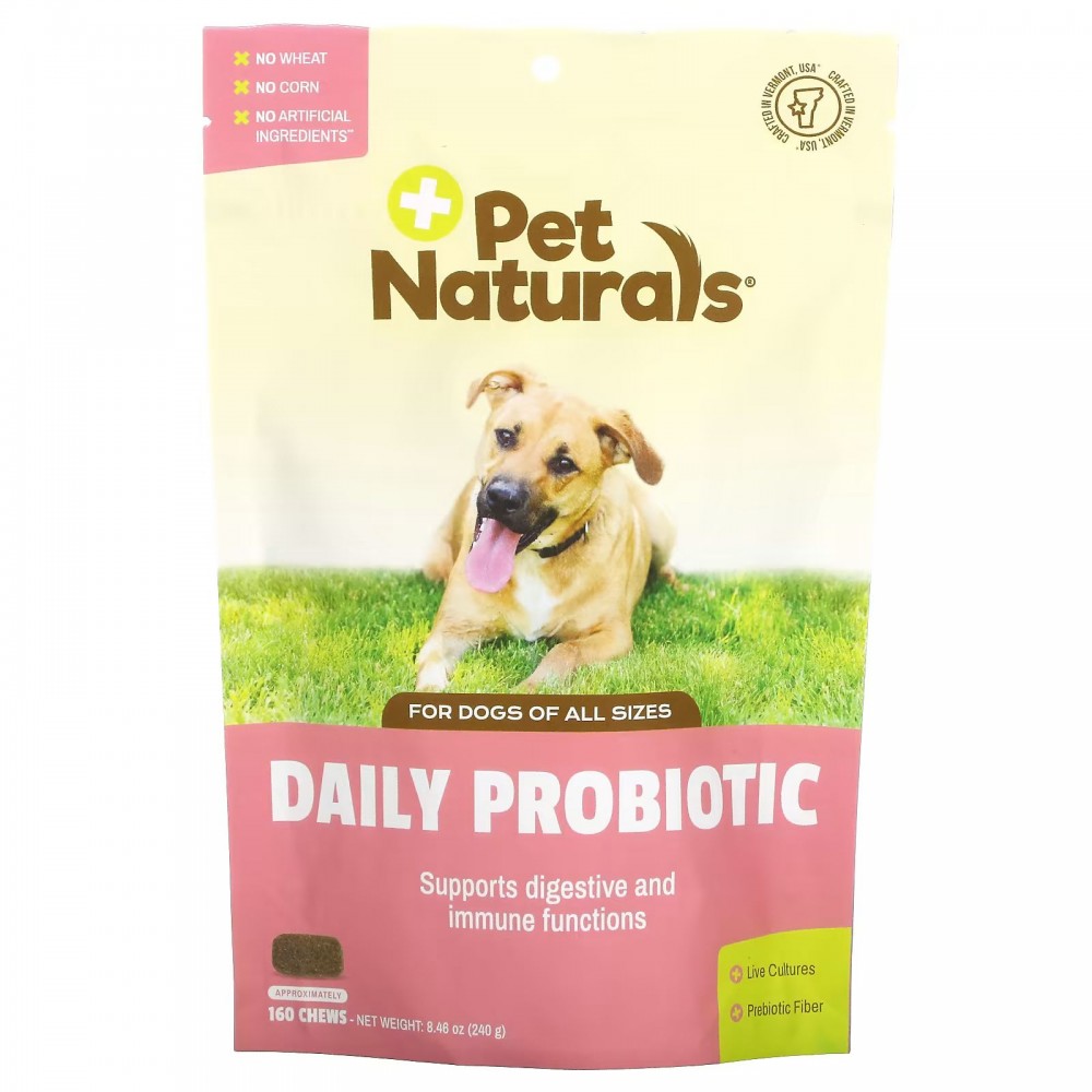 Pet Naturals of Vermont Ежедневный пробиотик для собак 160 жевательных пастилок Pen-00785