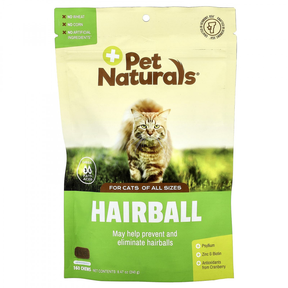 Pet Naturals, Hairball, для кошек, все размеры, жевательные таблетки, 160 г, 240 г (8,47 унции) в Москве - eco-herb.ru | изображение Pet Naturals, Hairball, для кошек, все размеры, жевательные таблетки, 160 г, 240 г (8,47 унции) в Москве - eco-herb.ru | фото
