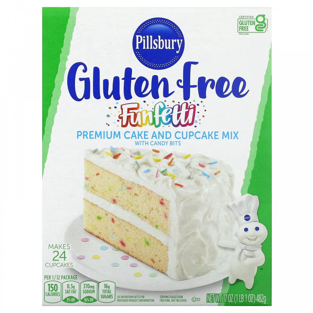 Pillsbury, Funfetti Premium Cake and Cupcake Mix with Candy Bits, Gluten Free, 1 lb 1 oz (482 g) в Москве - eco-herb.ru | фото