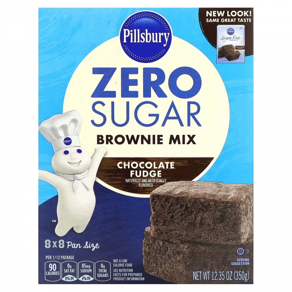 Pillsbury, Zero Sugar, Brownie Mix, Chocolate Fudge, 12.35 oz (350 g) в Москве - eco-herb.ru | фото