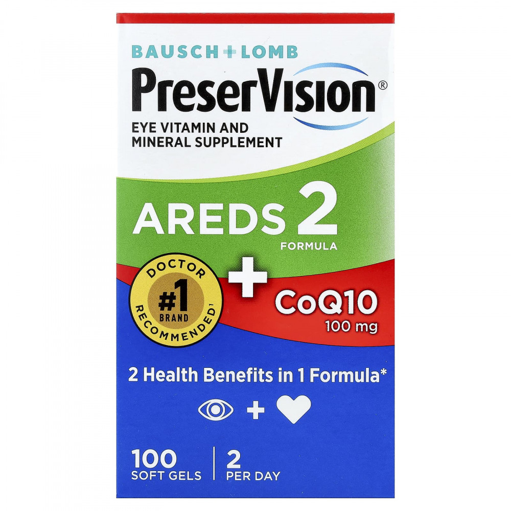 PreserVision, AREDS 2 Formula с коэнзимом Q10, 100 капсул в Москве - eco-herb.ru | изображение PreserVision, AREDS 2 Formula с коэнзимом Q10, 100 капсул в Москве - eco-herb.ru | фото