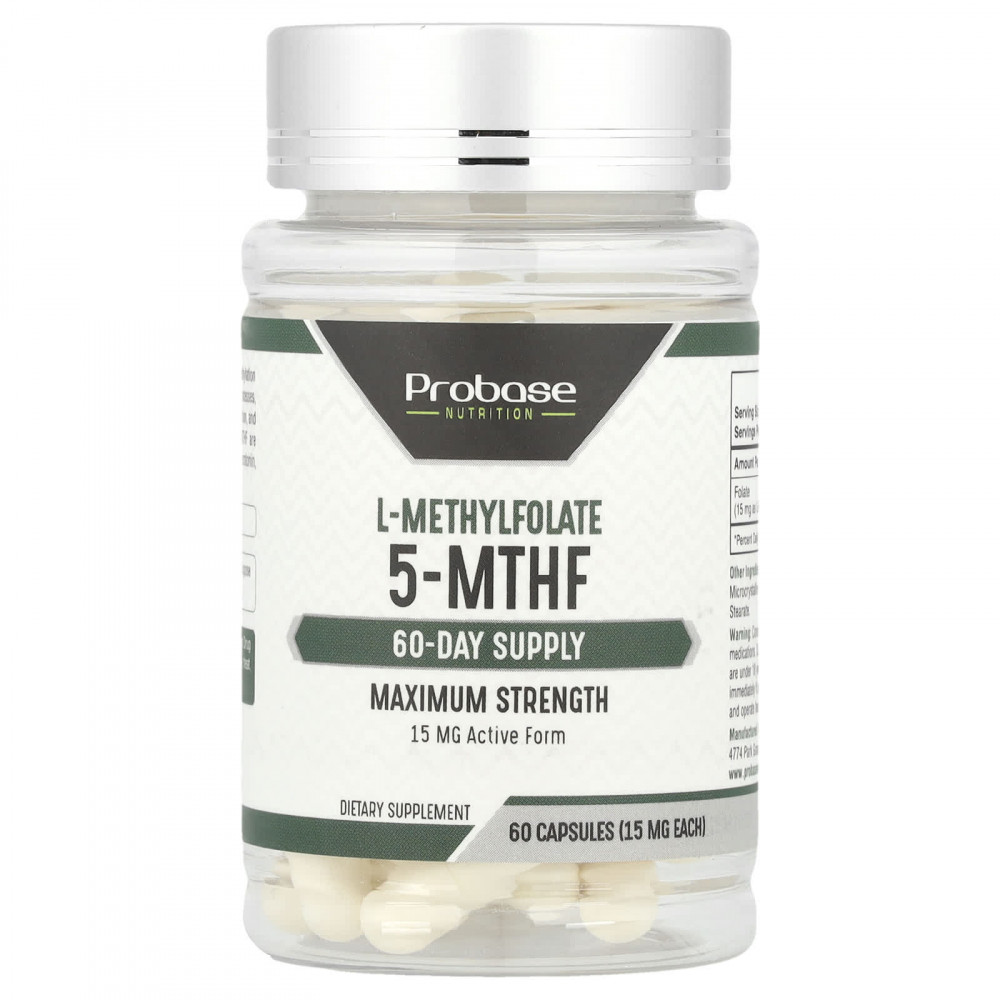 Probase Nutrition, L-метилфолат 5-МТГФ, 15 мг, 60 капсул в Москве - eco-herb.ru | изображение Probase Nutrition, L-метилфолат 5-МТГФ, 15 мг, 60 капсул в Москве - eco-herb.ru | фото