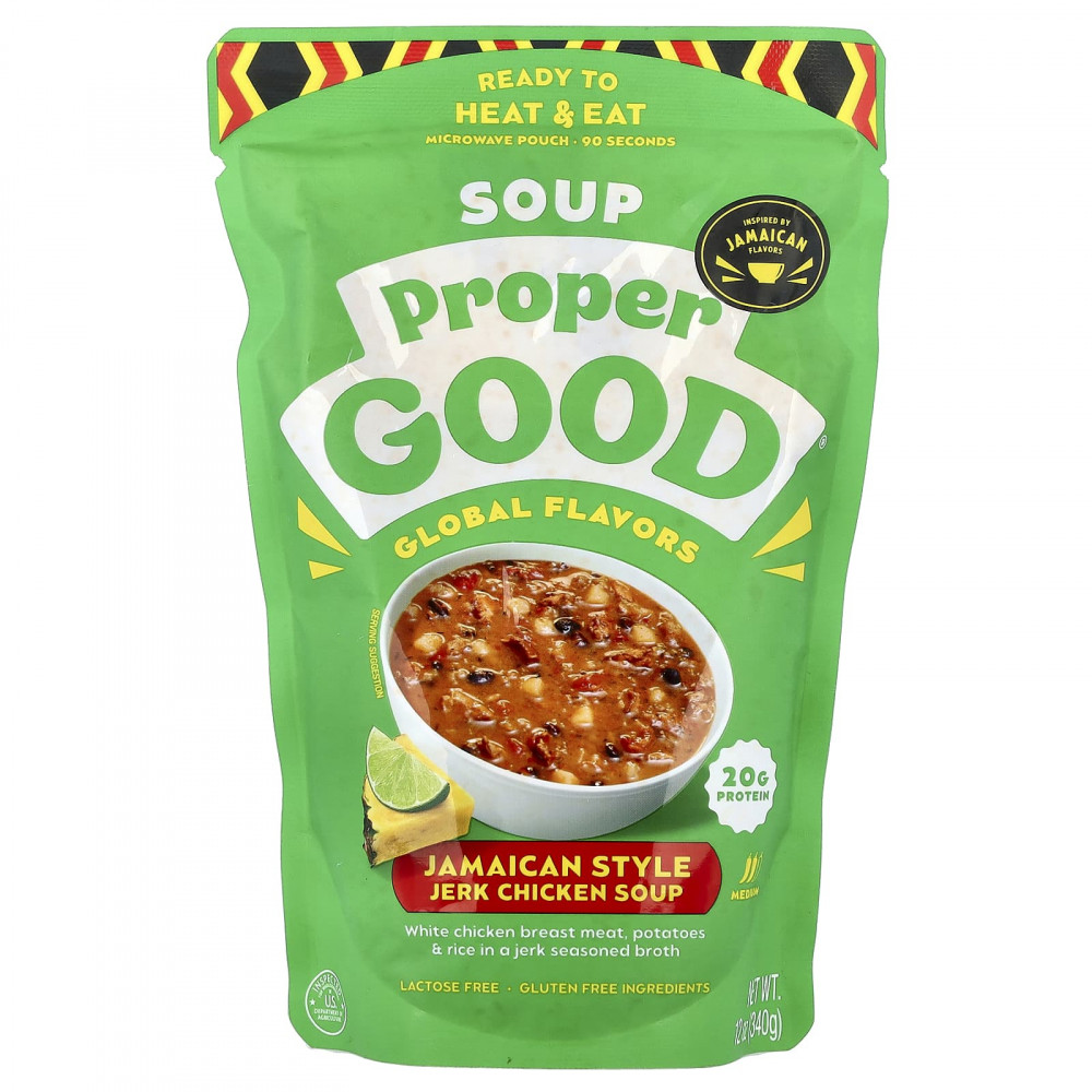 Proper Good, ямайский суп с курицей джерк, средний, 340 г (12 унций) в Москве - eco-herb.ru | изображение Proper Good, ямайский суп с курицей джерк, средний, 340 г (12 унций) в Москве - eco-herb.ru | фото