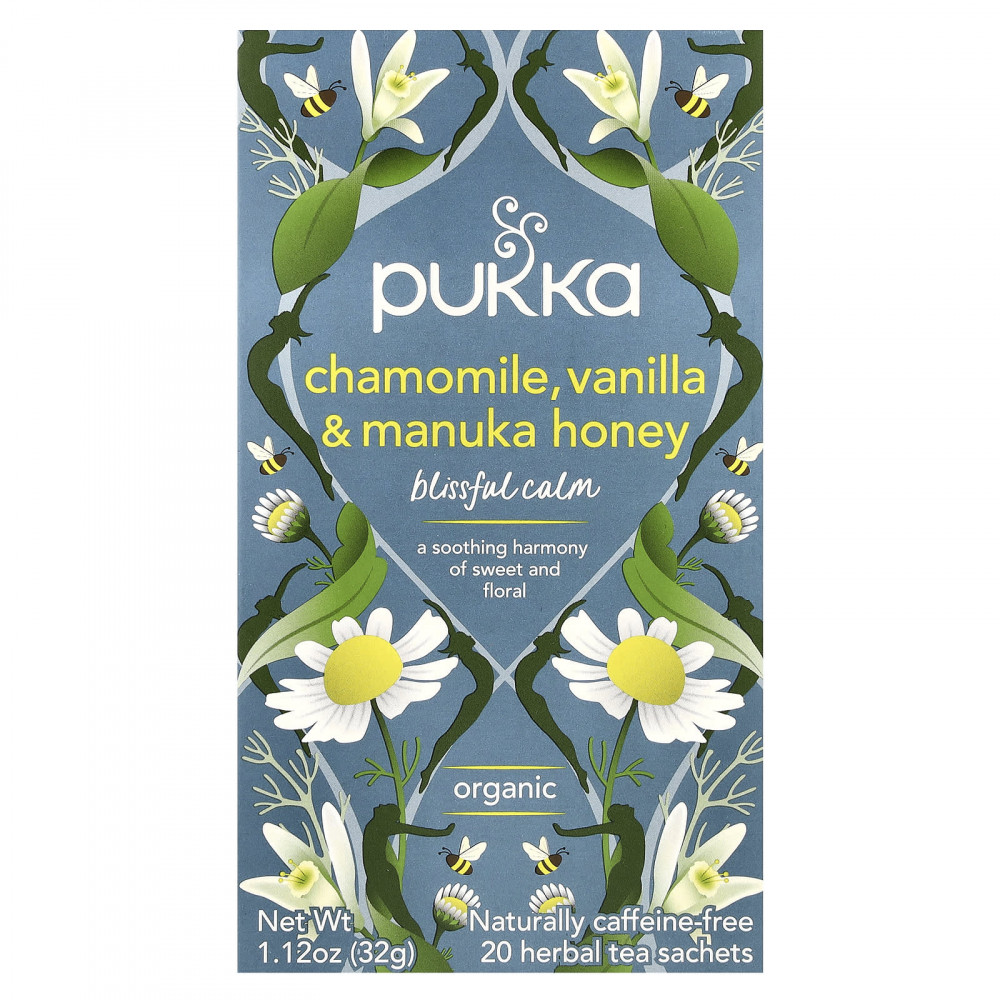 Pukka Herbs, Органический травяной чай, ромашка, ваниль и мед манука, без кофеина, 20 пакетиков, 32 г (1,12 унции) (Товар снят с продажи) в Москве - eco-herb.ru | изображение Pukka Herbs, Органический травяной чай, ромашка, ваниль и мед манука, без кофеина, 20 пакетиков, 32 г (1,12 унции) (Товар снят с продажи) в Москве - eco-herb.ru | фото