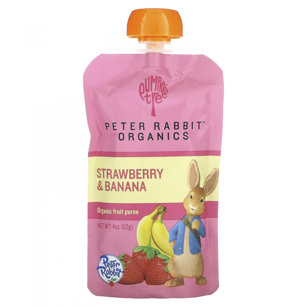 Pumpkin Tree Organics, Peter Rabbit Organics, органическое фруктовое пюре, клубника и банан, 113 г (4 унции) в Москве - eco-herb.ru | изображение Pumpkin Tree Organics, Peter Rabbit Organics, органическое фруктовое пюре, клубника и банан, 113 г (4 унции) в Москве - eco-herb.ru | фото
