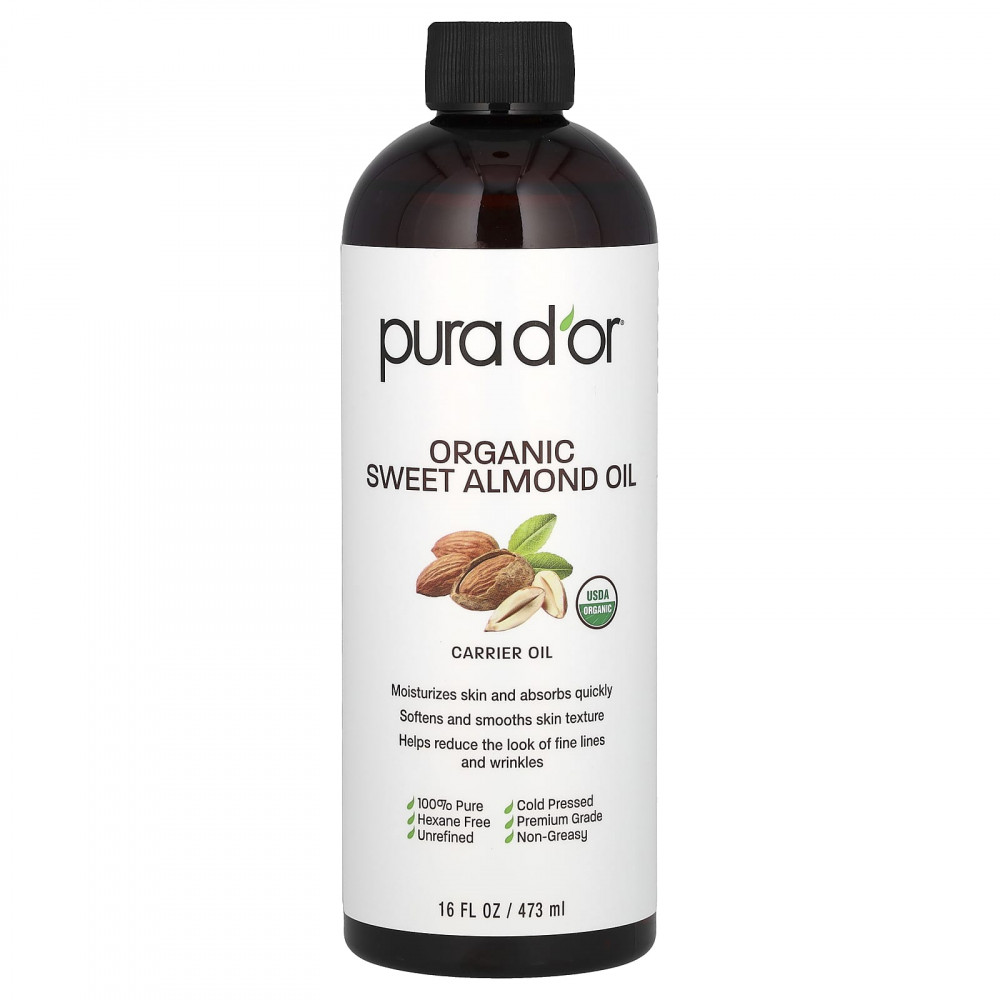 Pura D'or, органическое масло сладкого миндаля, 473 мл (16 жидк. унций) в Москве - eco-herb.ru | изображение Pura D'or, органическое масло сладкого миндаля, 473 мл (16 жидк. унций) в Москве - eco-herb.ru | фото