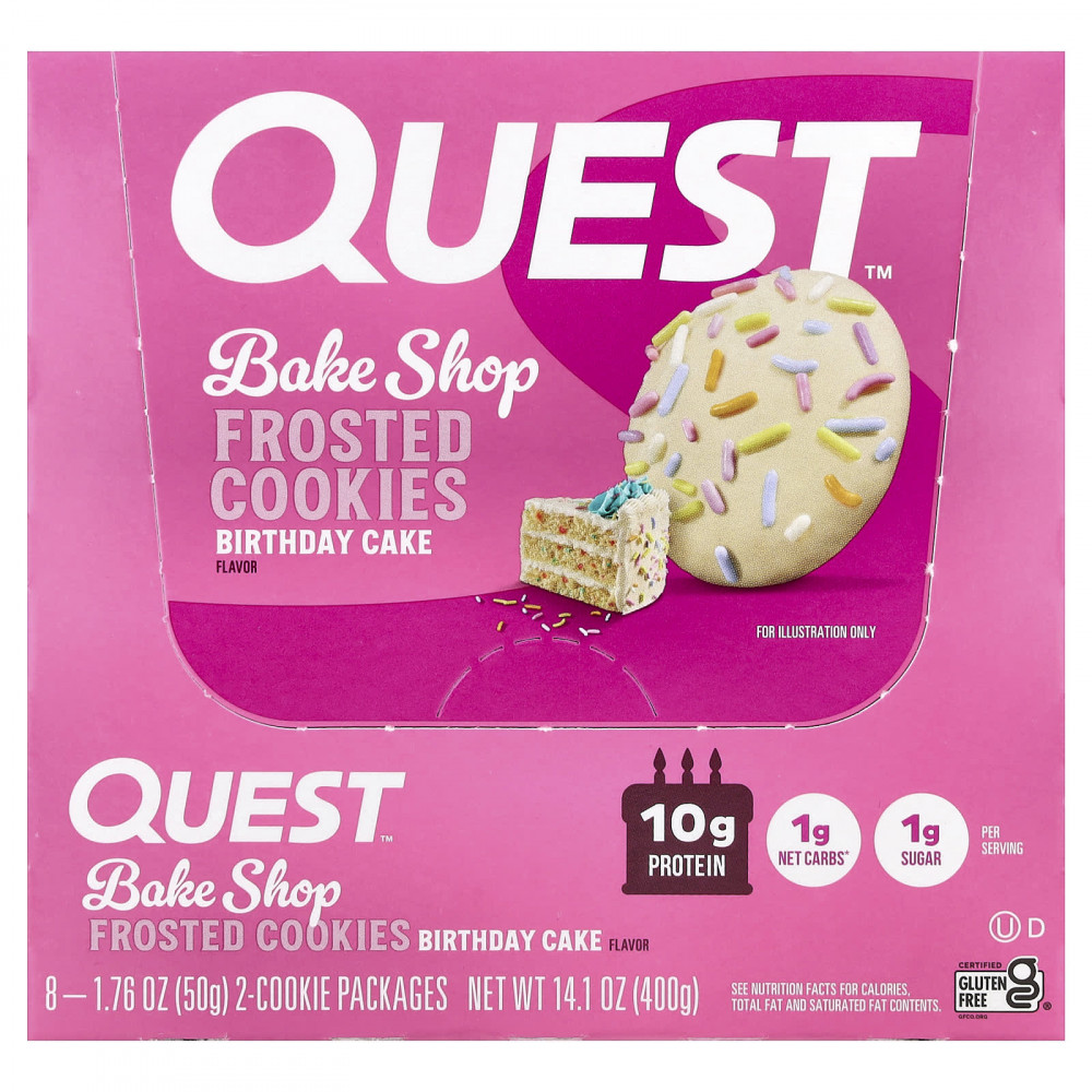 Quest Nutrition, Bake Shop, глазированное печенье, со вкусом торта, 8 пакетиков по 50 г (1,76 унции) в Москве - eco-herb.ru | изображение Quest Nutrition, Bake Shop, глазированное печенье, со вкусом торта, 8 пакетиков по 50 г (1,76 унции) в Москве - eco-herb.ru | фото