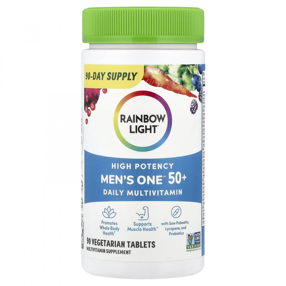 Rainbow Light, Men's One™, мультивитамины для ежедневного приема старше 50 лет, высокая эффективность, 90 вегетарианских таблеток в Москве - eco-herb.ru | изображение Rainbow Light, Men's One™, мультивитамины для ежедневного приема старше 50 лет, высокая эффективность, 90 вегетарианских таблеток в Москве - eco-herb.ru | фото