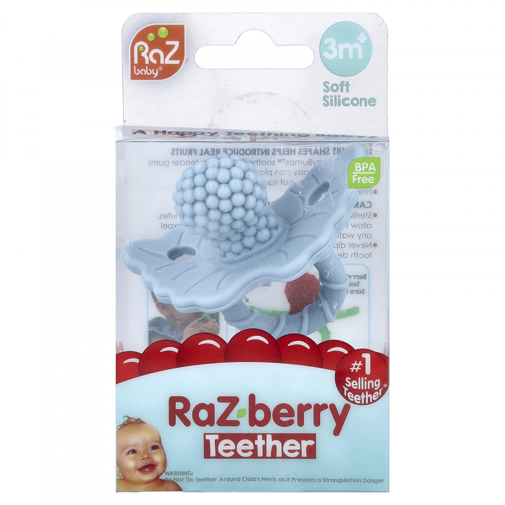 RaZbaby, RaZ-berry, прорезыватель для зубов, для детей от 3 месяцев, синий, 1 шт. (Товар снят с продажи) в Москве - eco-herb.ru | изображение RaZbaby, RaZ-berry, прорезыватель для зубов, для детей от 3 месяцев, синий, 1 шт. (Товар снят с продажи) в Москве - eco-herb.ru | фото
