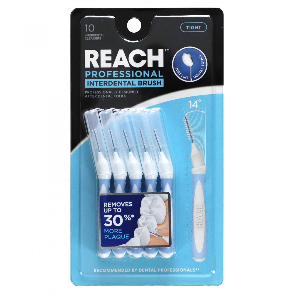 Reach, Professional Interdental Brush, Tight, 10 Interdental Cleaners (Товар снят с продажи) в Москве - eco-herb.ru | изображение Reach, Professional Interdental Brush, Tight, 10 Interdental Cleaners (Товар снят с продажи) в Москве - eco-herb.ru | фото
