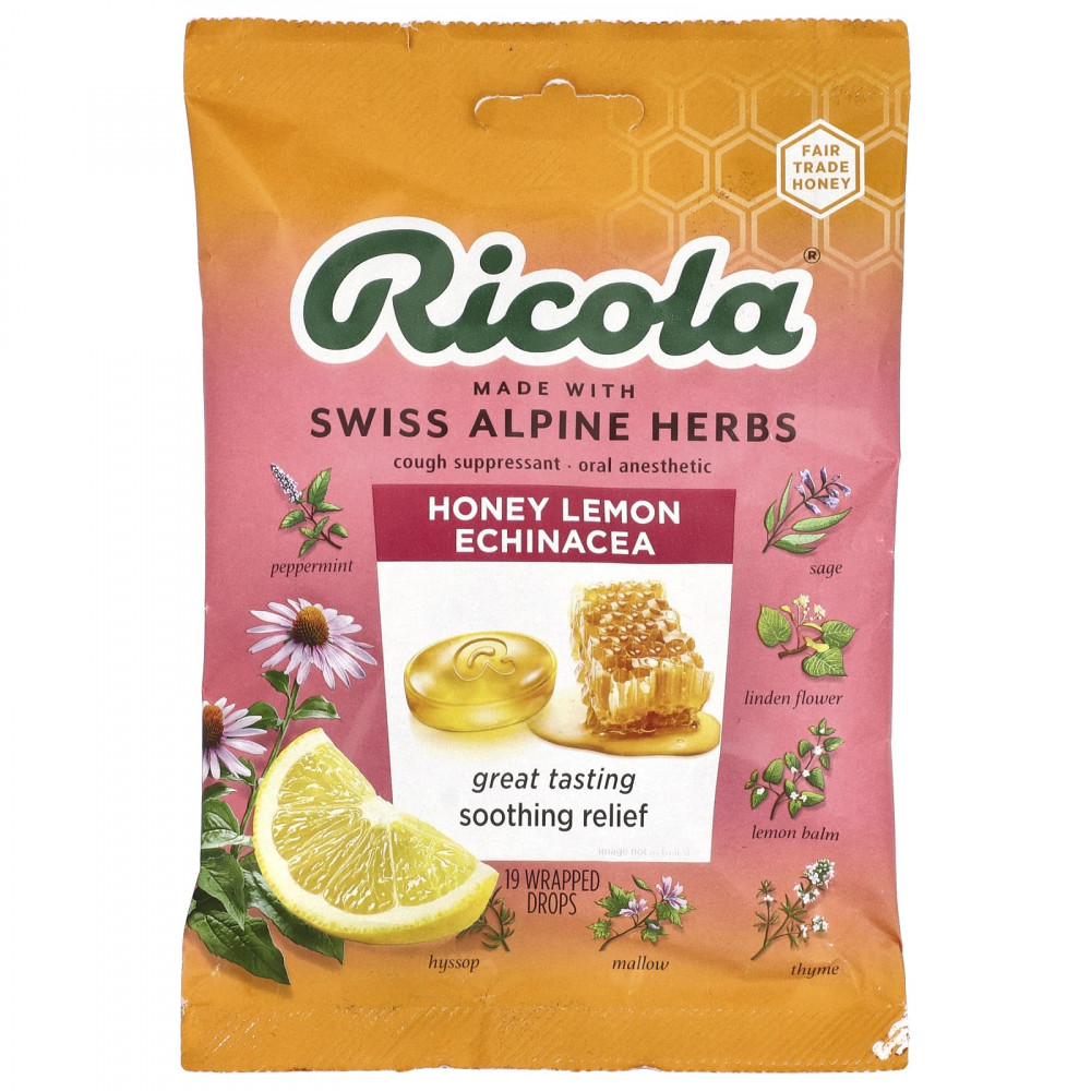 Ricola, Анестетик для полости рта, мед, лимон и эхинацея, 19 капель в оболочке в Москве - eco-herb.ru | изображение Ricola, Анестетик для полости рта, мед, лимон и эхинацея, 19 капель в оболочке в Москве - eco-herb.ru | фото