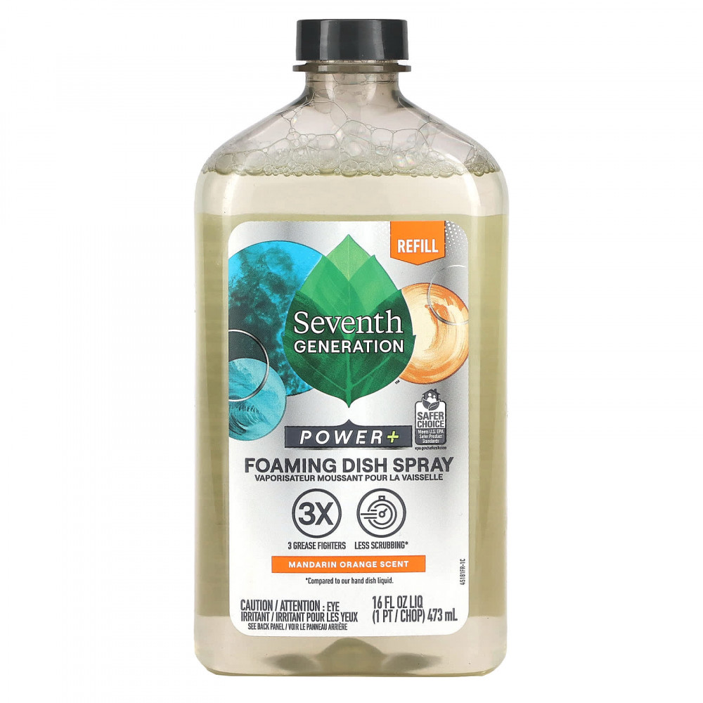Seventh Generation, Power + Foaming Dish Spray, Refill, мандарин, 473 мл (16 жидк. унц.) (Товар снят с продажи) в Москве - eco-herb.ru | изображение Seventh Generation, Power + Foaming Dish Spray, Refill, мандарин, 473 мл (16 жидк. унц.) (Товар снят с продажи) в Москве - eco-herb.ru | фото