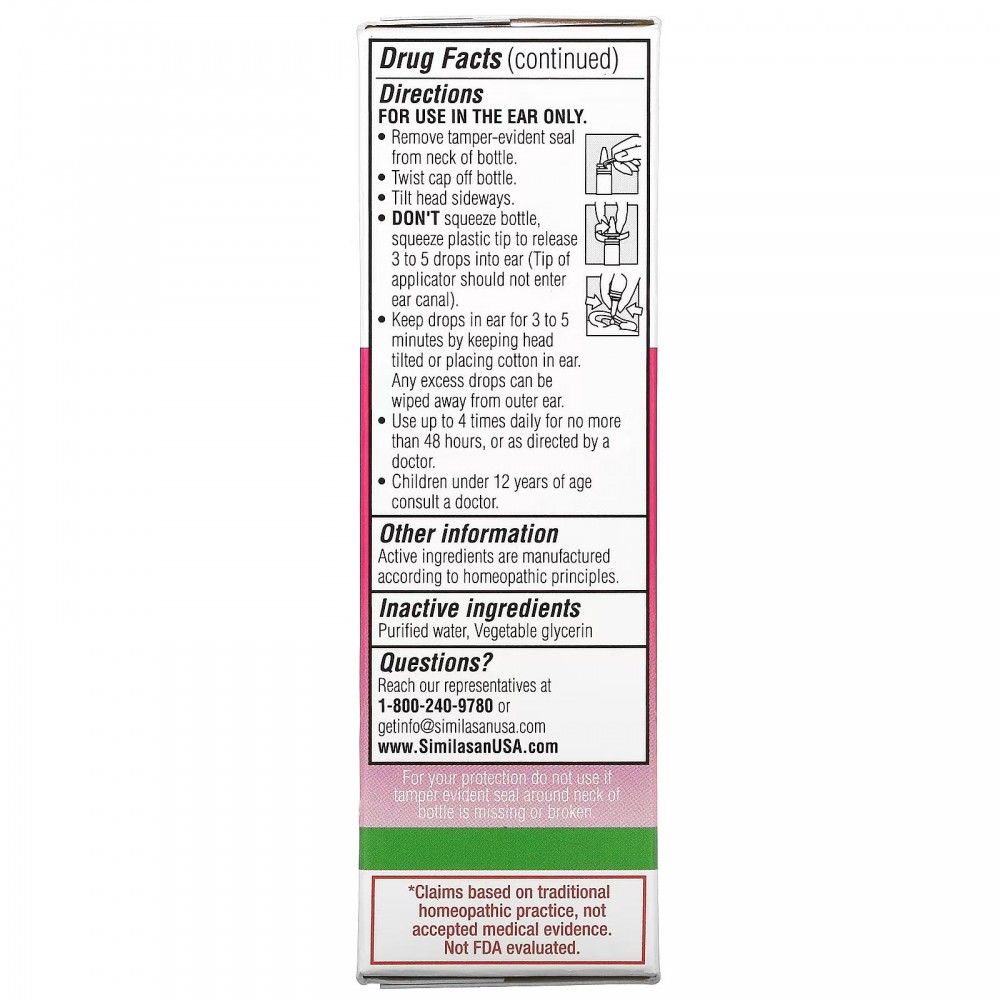 Similasan, Средство от звонка в ушах, ушные капли, 10 мл (0,33 жидк. Унции)  купить в Москве
