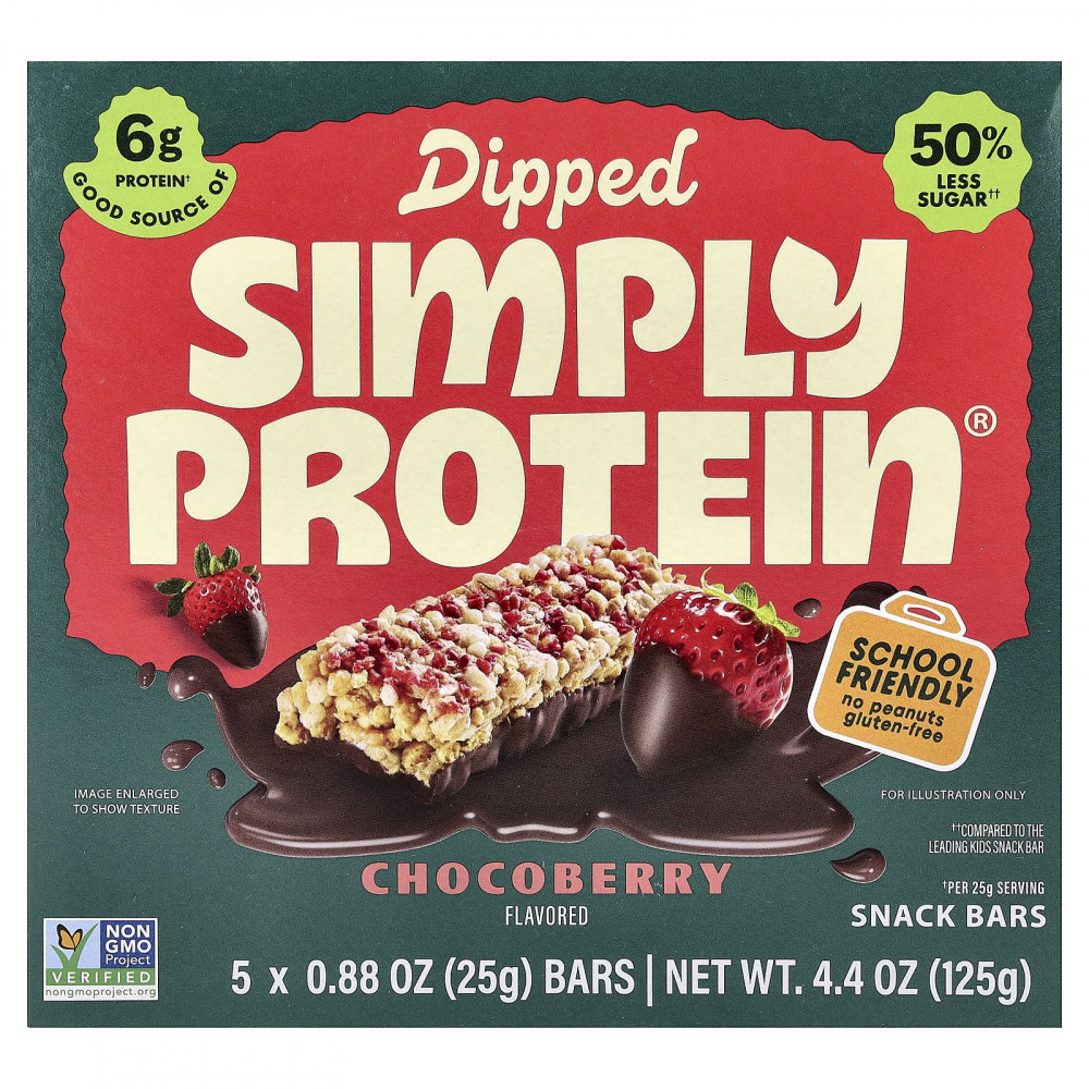 Simply Protein, батончики-снеки, батончики с шоколадом, 5 шт. по 25 г (0,88 унции) в Москве - eco-herb.ru | изображение Simply Protein, батончики-снеки, батончики с шоколадом, 5 шт. по 25 г (0,88 унции) в Москве - eco-herb.ru | фото