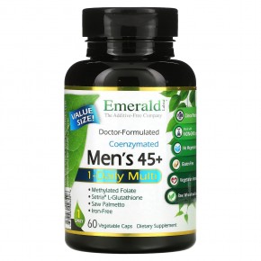 Emerald Laboratories, коферментный мультивитаминный комплекс для мужчин старше 45 лет для приема 1 раз в день, 60 вегетарианских капсул - описание