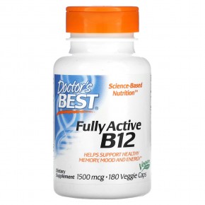Doctor's Best, активный витамин B12, 1500 мкг, 180 вегетарианских капсул - описание