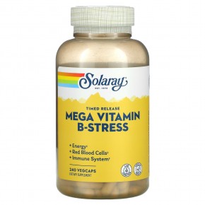 Solaray, Mega Vitamin B-Stress, Timed-Release, 240 VegCaps в Москве - eco-herb.ru | фото