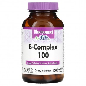 Bluebonnet Nutrition, B-Complex 100, витамины группы B, 100 вегетарианских капсул - описание