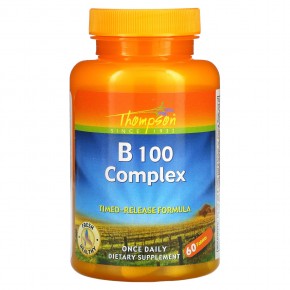 Thompson, B 100 Complex, комплекс витаминов группы В, 60 таблеток в Москве - eco-herb.ru | фото