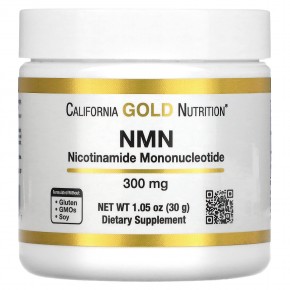 California Gold Nutrition, NMN в порошке, 300 мг, 30 г (1,05 унции) в Москве - eco-herb.ru | фото