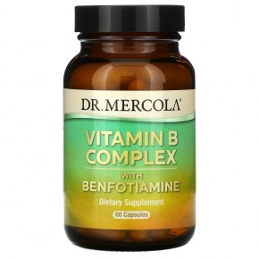 Dr. Mercola, комплекс витаминов группы B с бенфотиамином, 60 капсул - описание