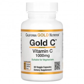California Gold Nutrition, Gold C, витамин C класса USP, 1000 мг, 60 вегетарианских капсул в Москве - eco-herb.ru | фото