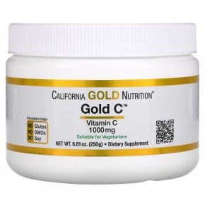 California Gold Nutrition, Gold C Powder, Vitamin C, 1,000 mg, 8.81 oz (250 g) в Москве - eco-herb.ru | фото