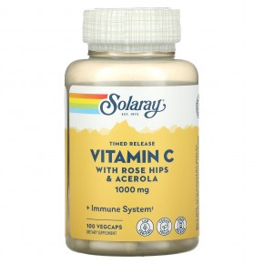 Solaray, Витамин C с замедленным высвобождением, 1000 мг, 100 вегетарианских капсул - описание