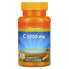Thompson, Витамин С, 1000 мг, 60 капсул в Москве - eco-herb.ru | фото