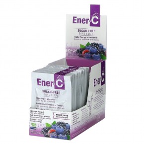 Ener-C, Витамин C, мультивитаминная смесь для напитков, без сахара, ягодная смесь, 1000 мг, 30 пакетиков по 5,46 г (0,2 унции) - описание
