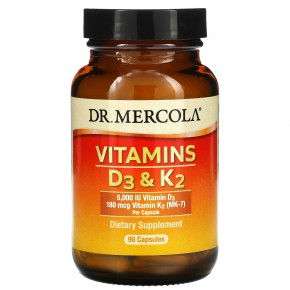 Dr. Mercola, Vitamins D3 & K2, 90 Capsules в Москве - eco-herb.ru | фото