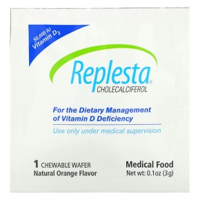 Replesta, Витамин D3, холекальциферол, с натуральным апельсином, 50 000 МЕ, 4 жевательных пластинки в Москве - eco-herb.ru | фото