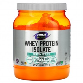 NOW Foods, Sports, изолят сывороточного протеина, без добавок, 544 г (1,2 фунта) - описание