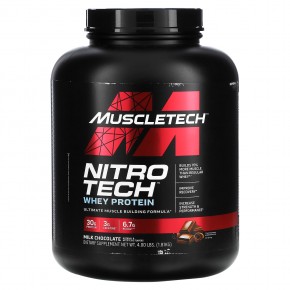 MuscleTech, NitroTech, сывороточные пептиды, вкус молочного шоколада, 1,81 кг (4 фунта) - описание