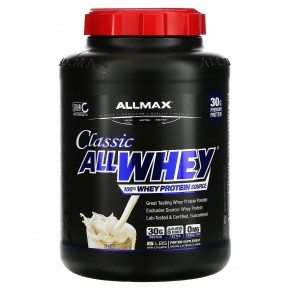 ALLMAX, AllWhey Classic, 100%-ный сывороточный белок, французская ваниль, 5 фунтов (2,27 кг) в Москве - eco-herb.ru | фото