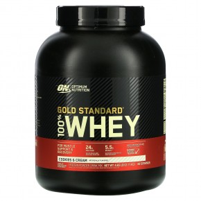 Optimum Nutrition, Gold Standard 100% Whey, сыворотка со вкусом печенья со сливками, 2,1 кг (4,63 фунта) - описание