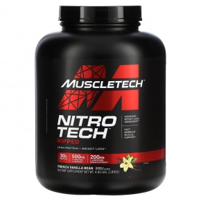 MuscleTech, Nitro Tech Ripped, чистый протеин + формула для похудения, французская ваниль, 1,81 кг (4 фунта) - описание