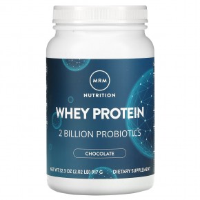 MRM Nutrition, сывороточный протеин, с пробиотиками и постбиотиками, со вкусом шоколада, 917 г (2,02 фунта) - описание