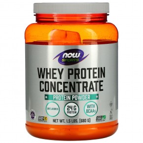 NOW Foods, Sports, концентрат сывороточного протеина, без добавок, 680 г (1,5 фунта) - описание