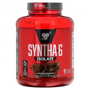 BSN, Syntha-6 Isolate, протеиновая смесь для приготовления напитка, шоколадный молочный коктейль, 1,82 кг (4,02 фунта) - описание
