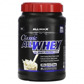 ALLMAX, AllWhey Classic, 100% сывороточный протеин, французская ваниль, 2 фунта (907 г) - описание