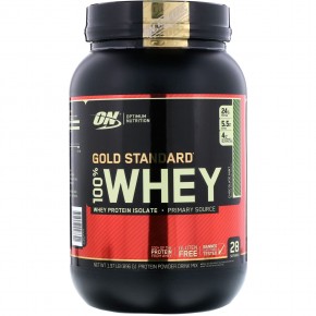 Optimum Nutrition, Gold Standard 100% Whey, сывороточный протеин, со вкусом шоколада и мяты, 898 г (1,98 фунта) - описание
