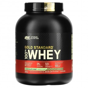 Optimum Nutrition, Gold Standard 100% Whey, шоколад и мята, 2,24 кг (4,94 фунта) - описание