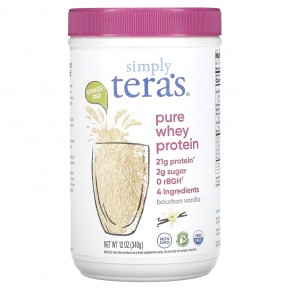 Simply Tera's, Grass Fed, Simply Pure Whey Protein, бурбонская ваниль, 340 г (12 унций) - описание