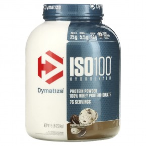 Dymatize, ISO100 гидролизованный, 100% изолят сывороточного белка, печенье со сливками, 5 фунтов (2,3 кг) - описание