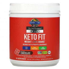 Garden of Life, Dr. Formulated, Keto Fit, коктейль для похудения, шоколад, 365 г (12,87 унции) в Москве - eco-herb.ru | фото